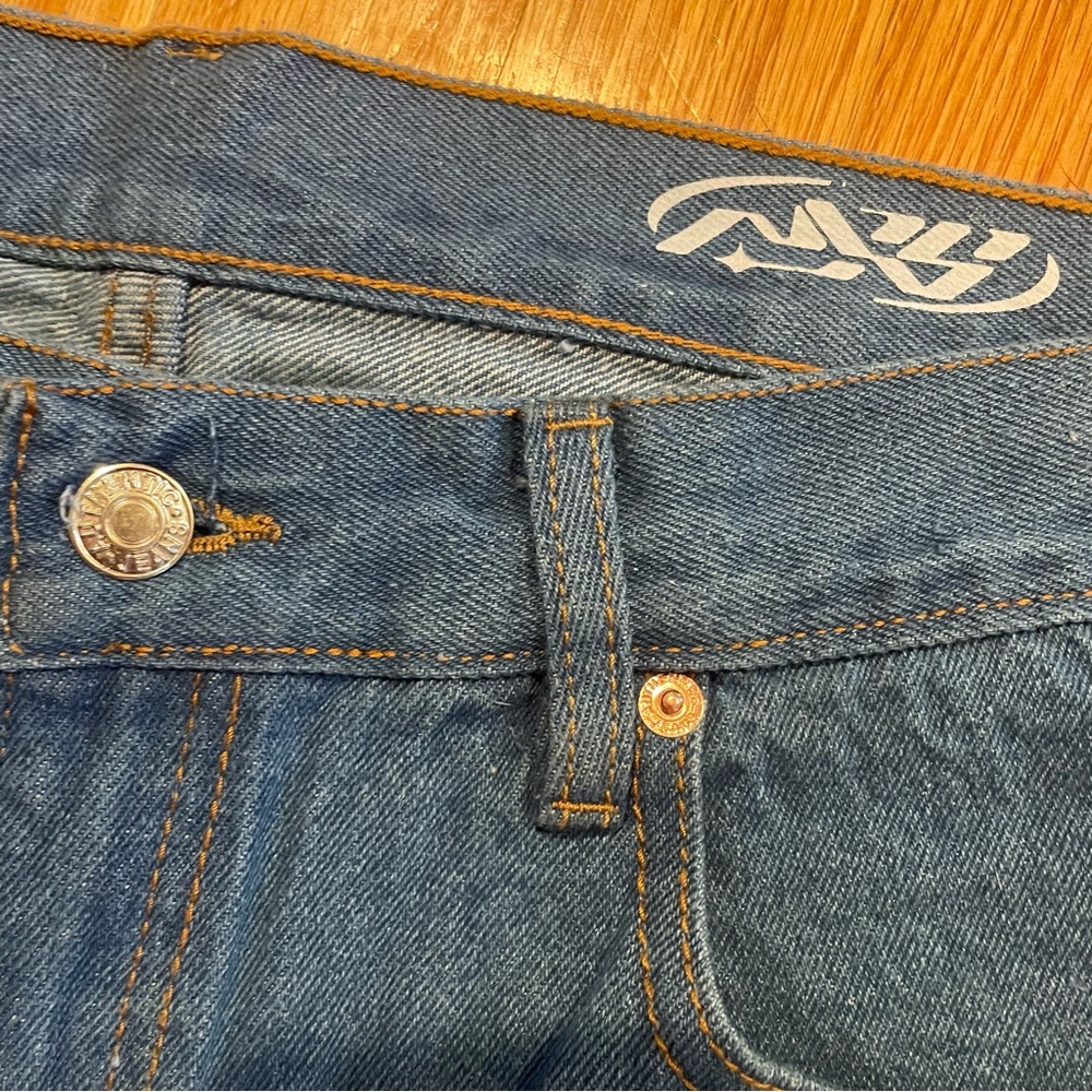 Colombian Artist Streetwear Brand Fourtopus Graphic Denim Jorts / Jean Shorts - Picture 8 of 12